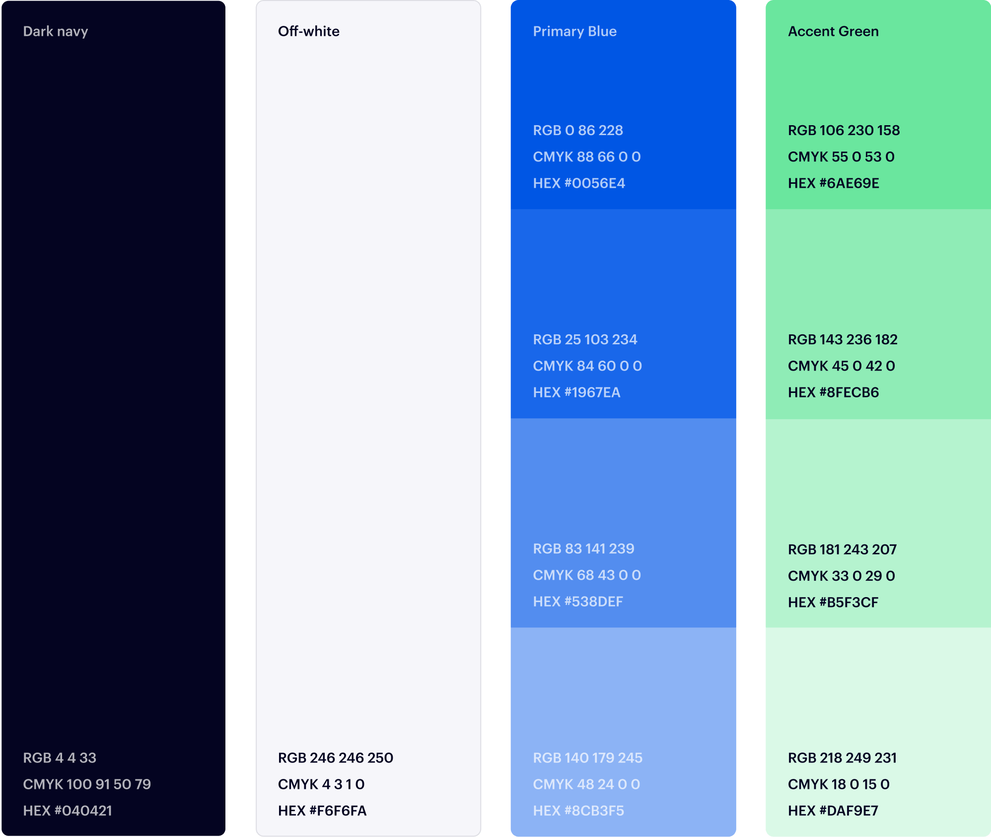 Volt brand colors swatch