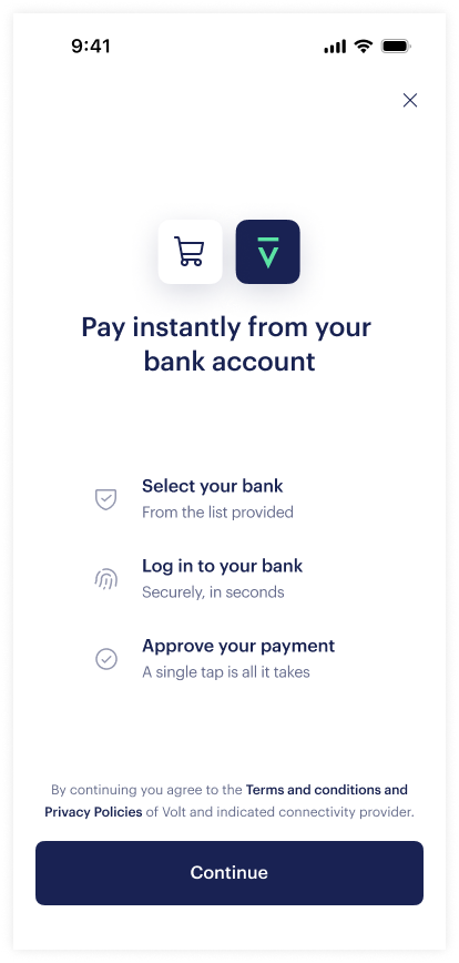 Welcome screen screenshot