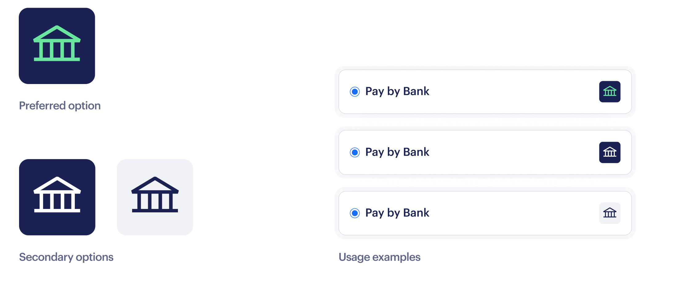 Plain Bank Icon colour variants